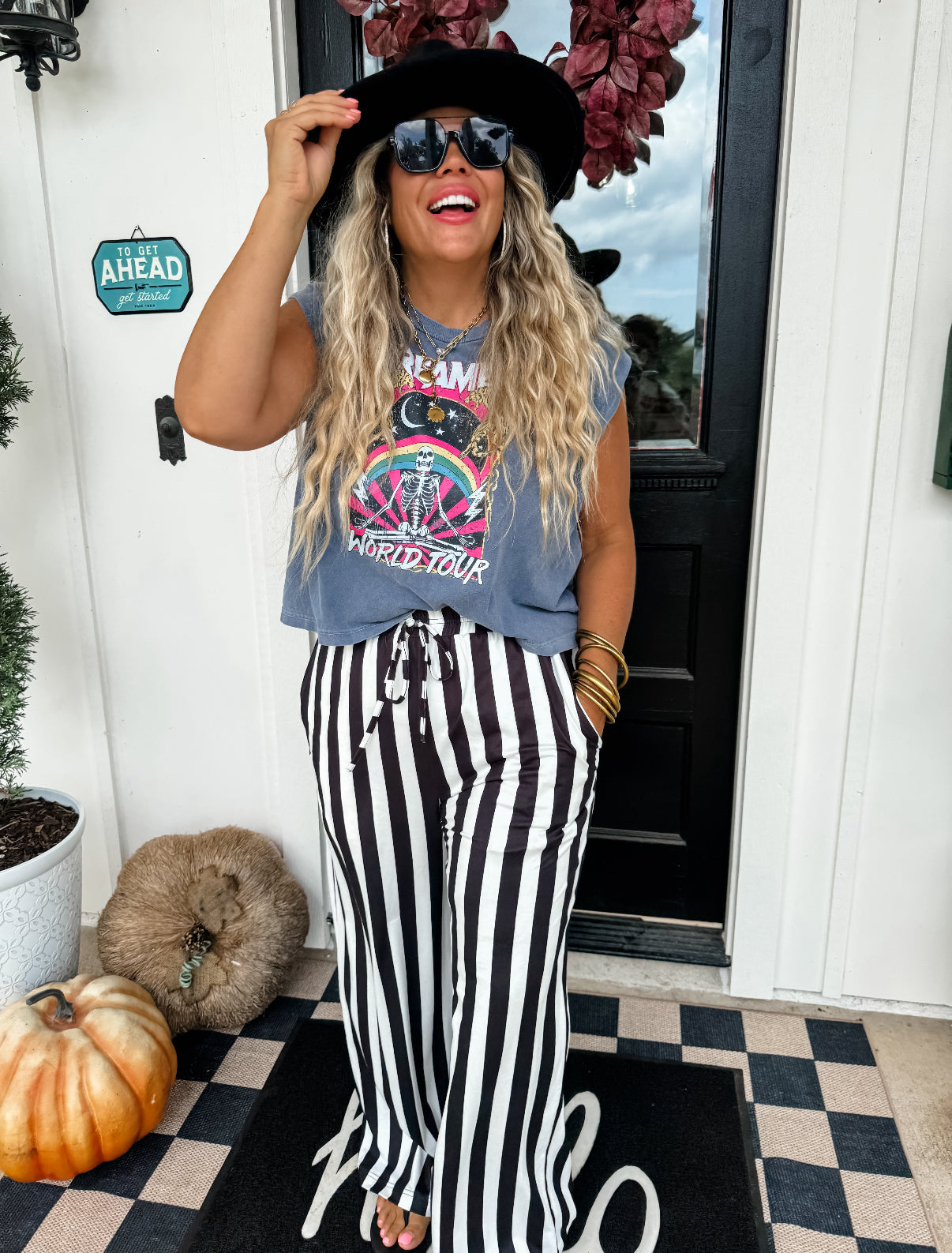 Vertical vibes stripe pants