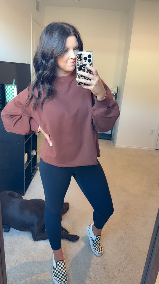 Cocoa Cozy Fleece – Balloon Sleeve Sweater