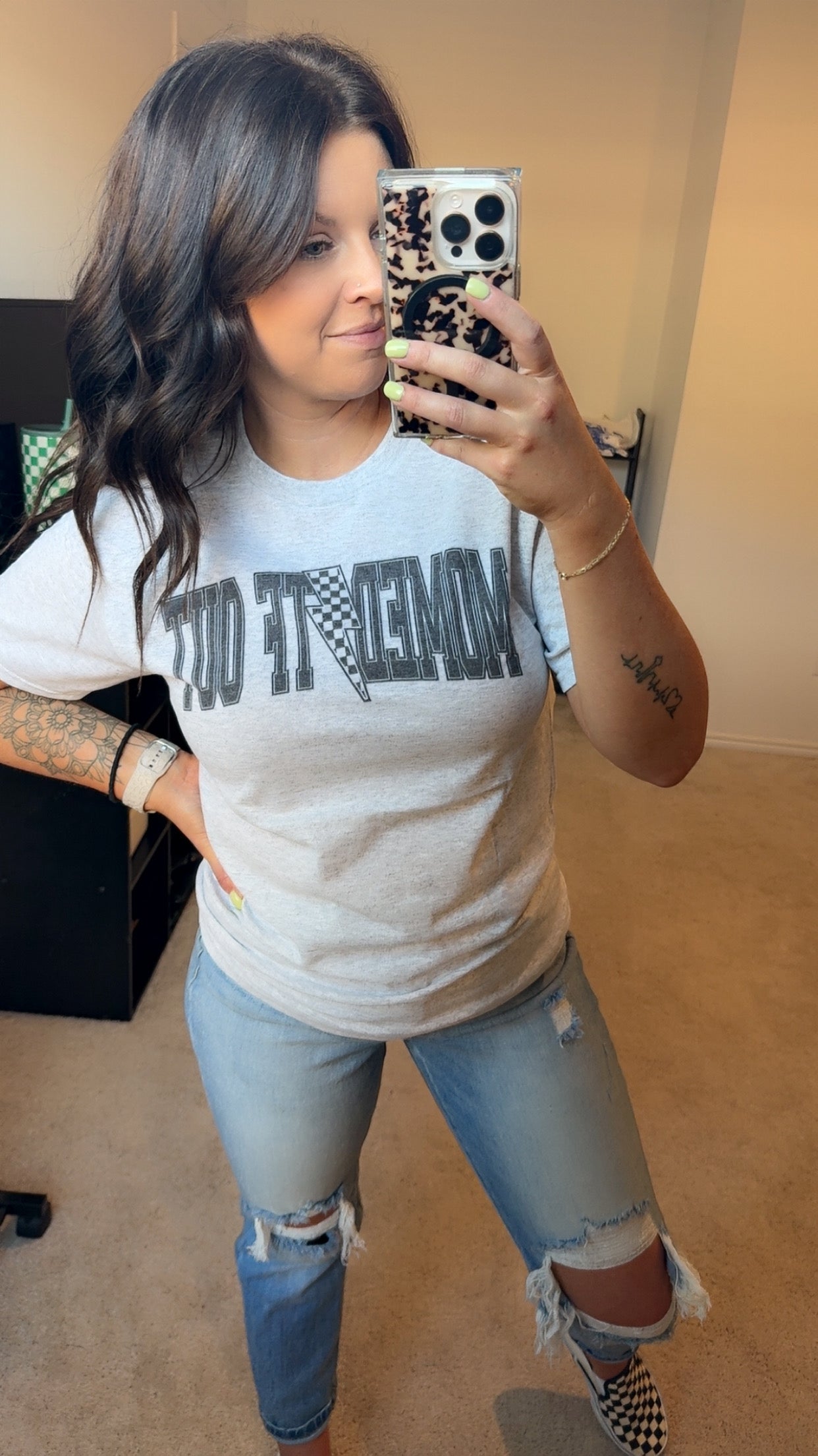 Mommed TF Out Tee – Heather Gray