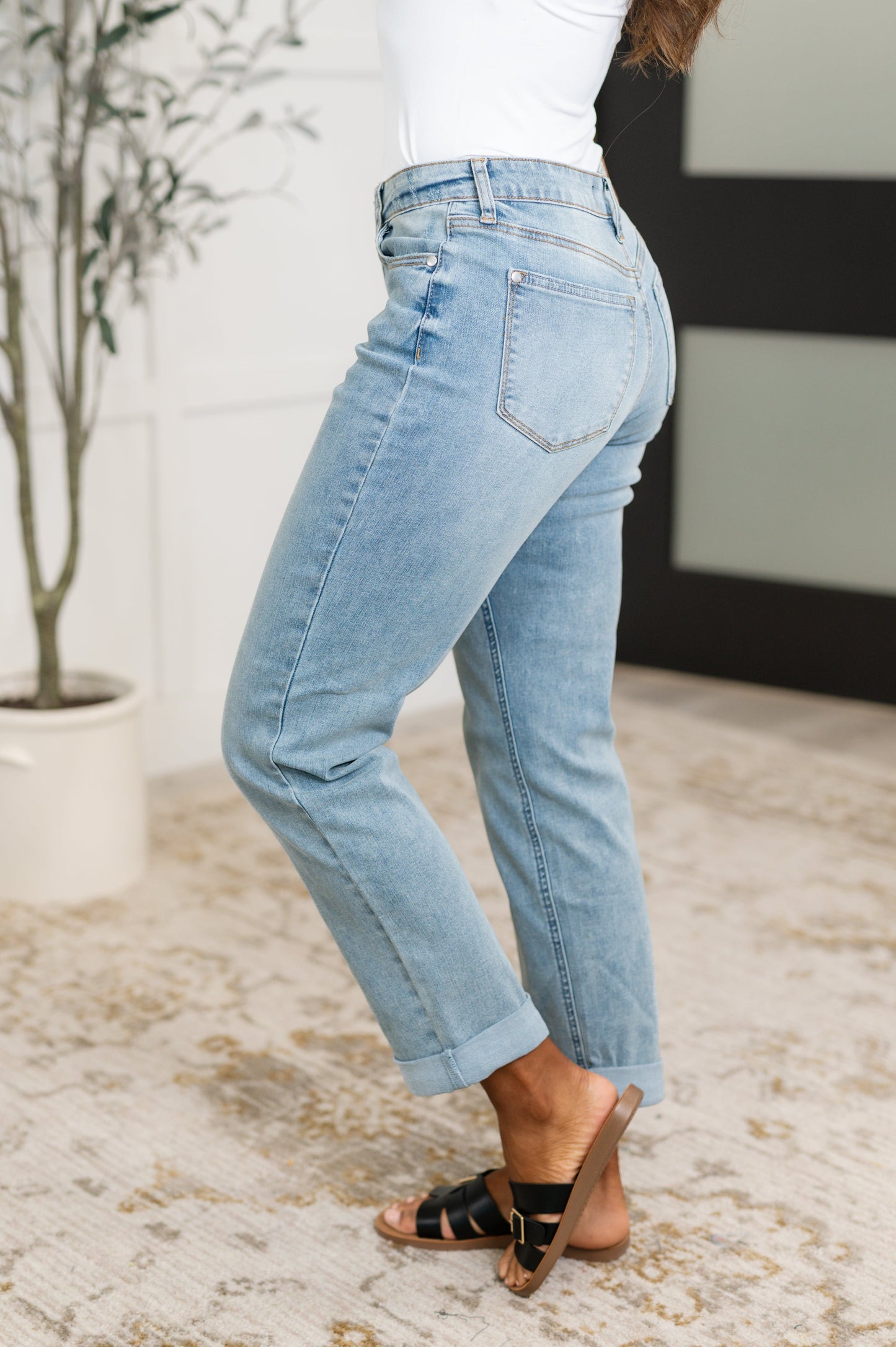 Cheyenne V-Front Cool Denim Boyfriend Judy Blue Jeans - Ave