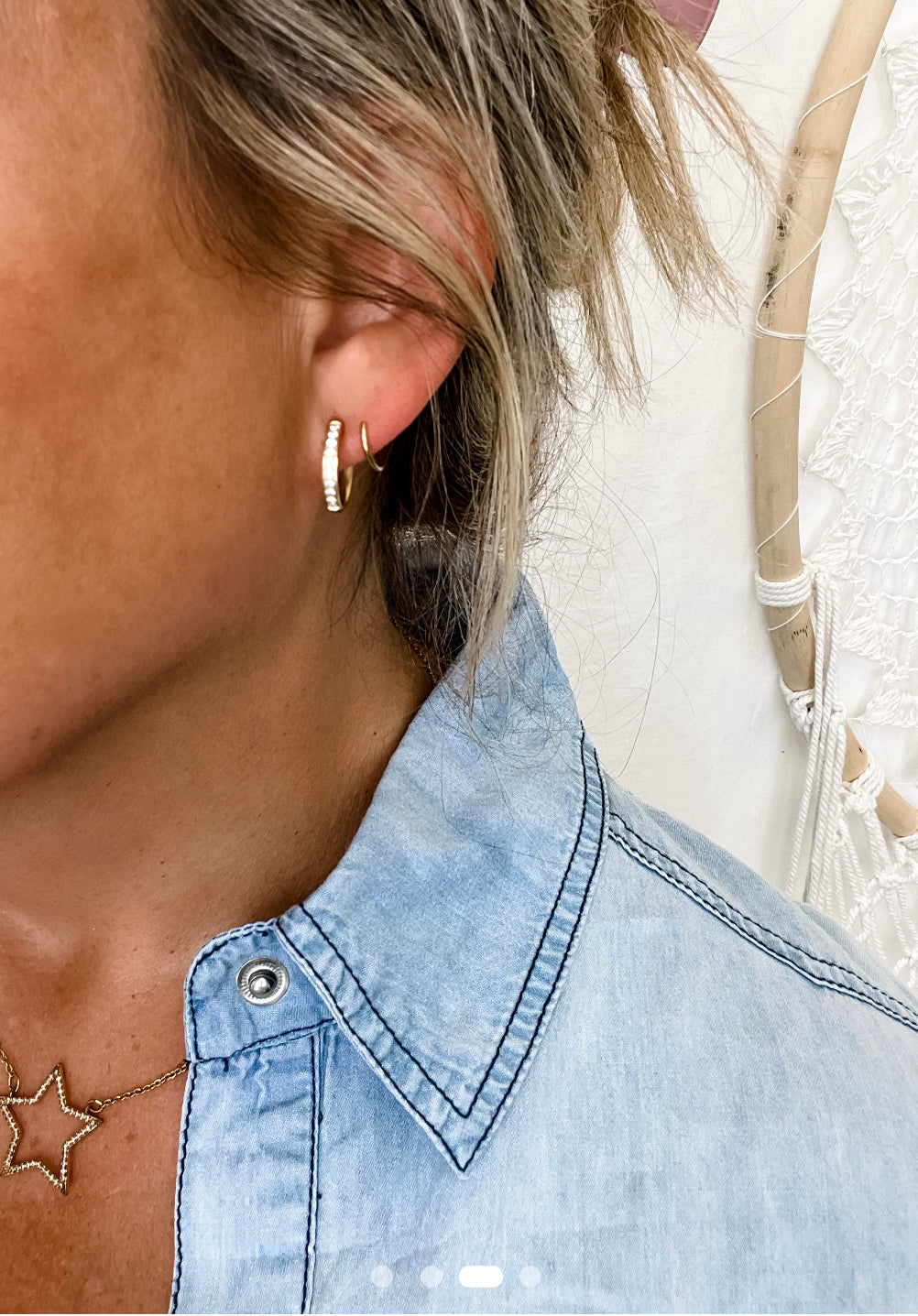 Double Hoop Diamond Earrings