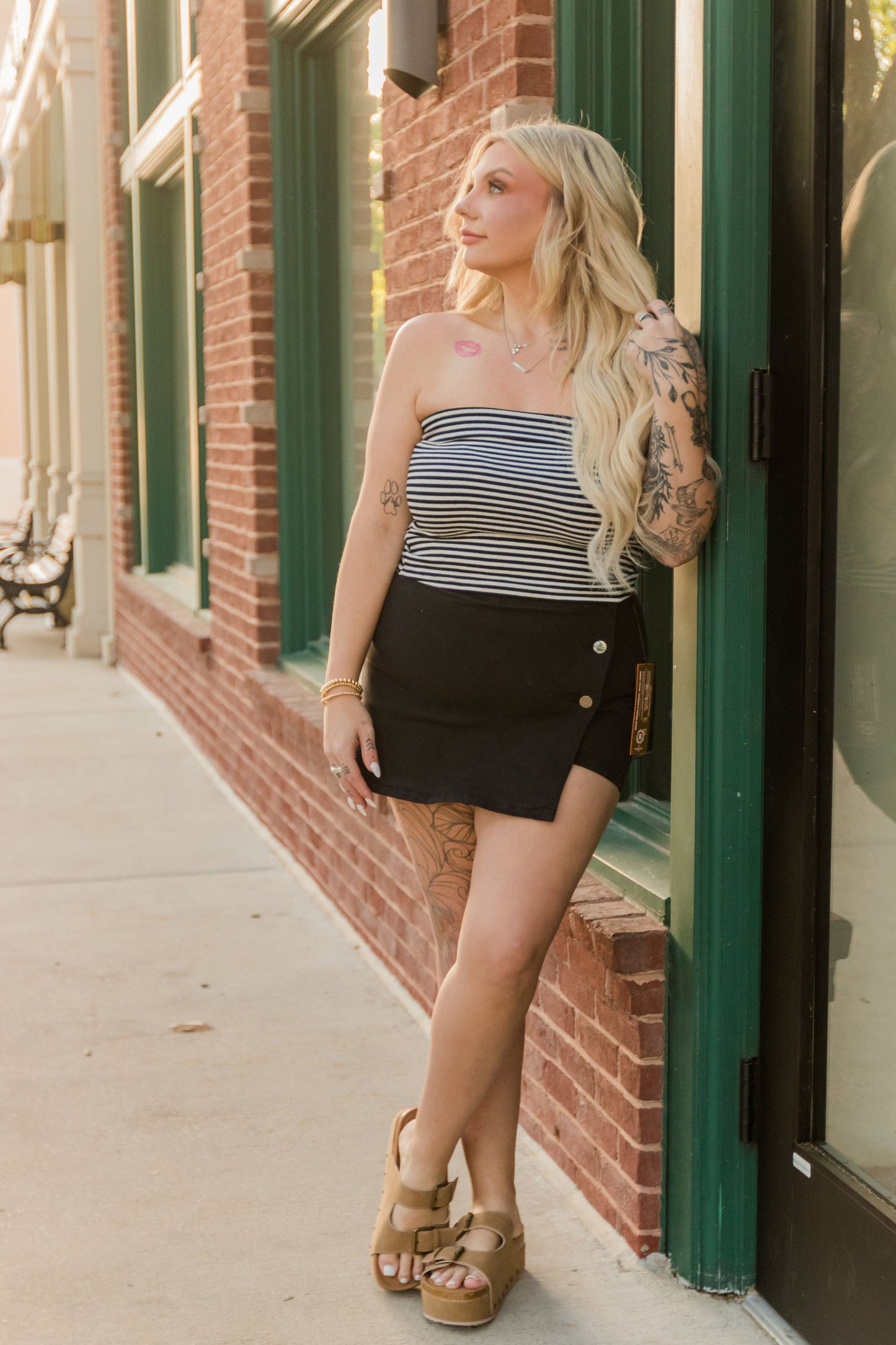 Folded Lines Tube Top