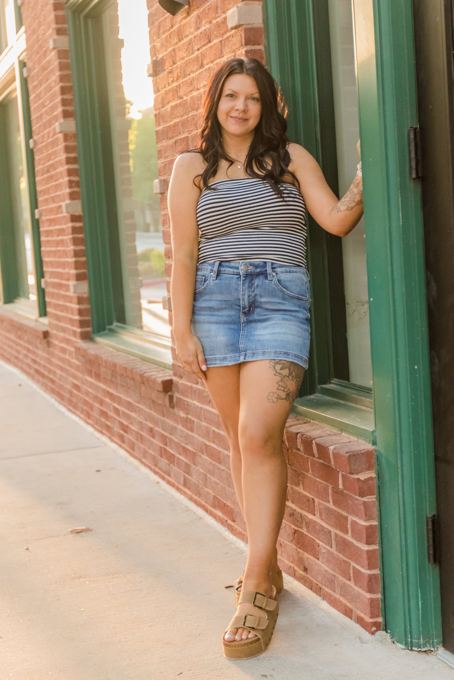 Folded Lines Tube Top