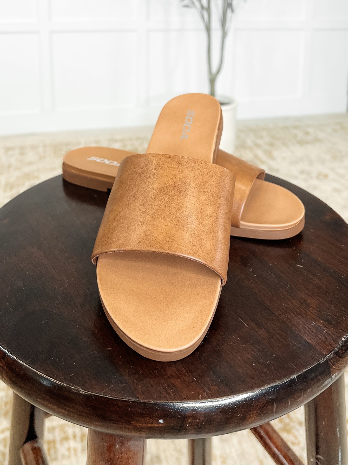 Sole Mate Slip on Sandals in Tan - Ave