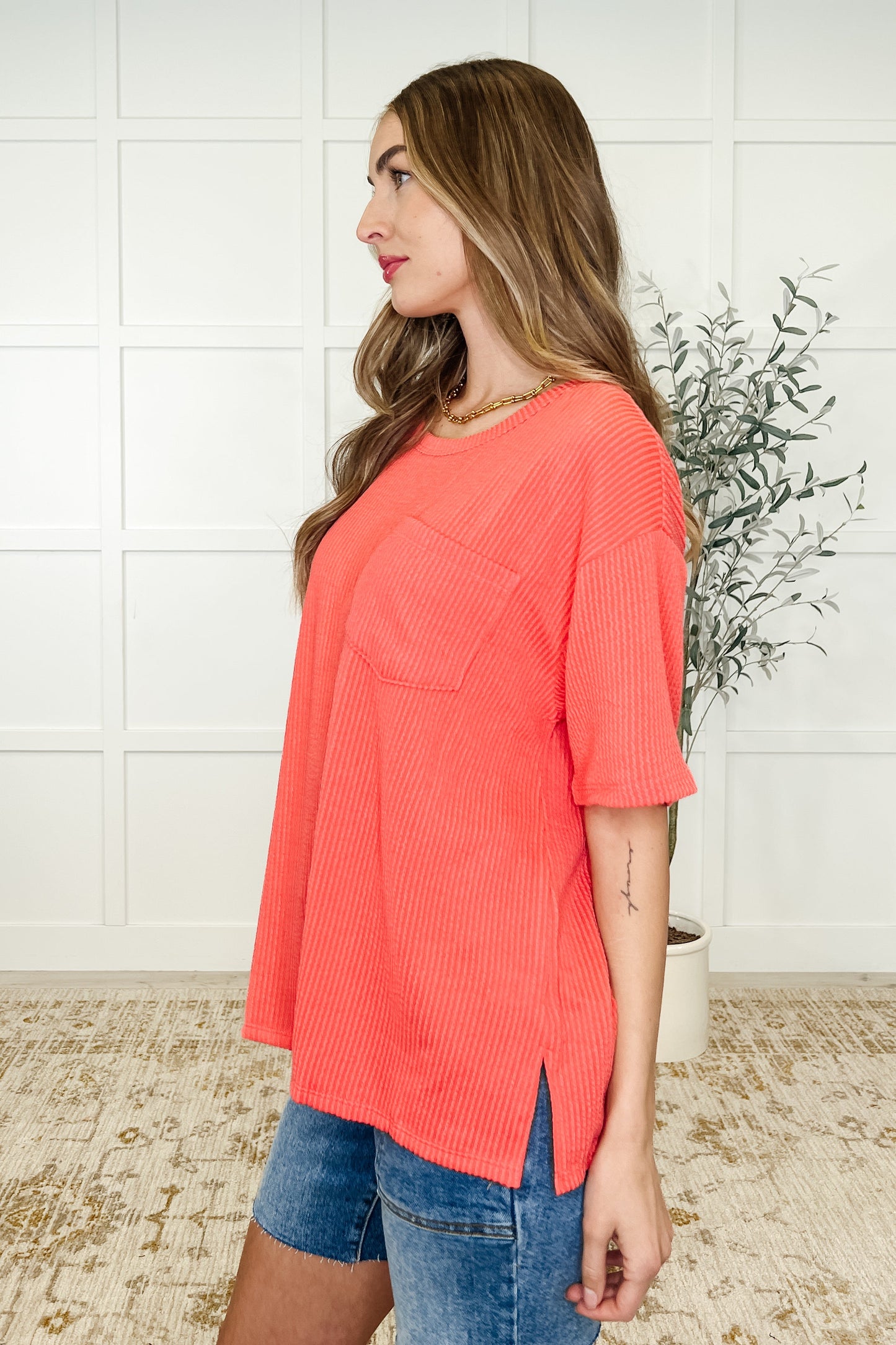 The Go-To Tee in Summer Coral - Ave