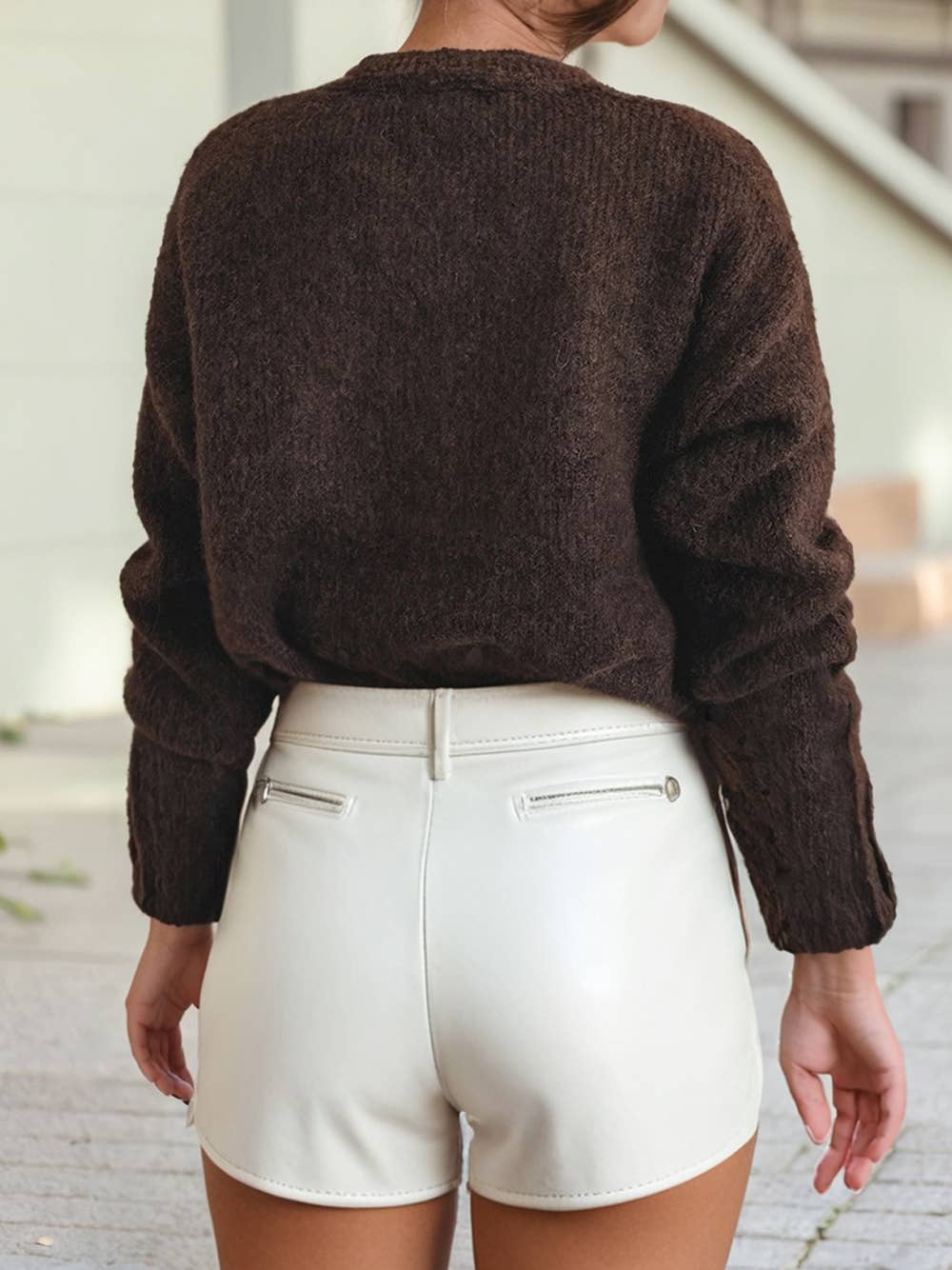 V Neck Heart Chunky Knit Metal Button Sweater Cardigan